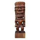 ティキの木彫りの置物 カナロア TIKI KANALOA 30cm 木製スワール無垢材 ハワイアン雑貨 TIKI木彫り ティキ像 オブジェ ティキの置物 ハワイのおみやげ ハワイアンインテリア 【北海道 沖縄県配送不可】350123