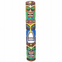 ティキの木彫りのカラフルレリーフ Tiki 1m 木製 ハワイアン雑貨 エスニック 壁掛け ティキのお面 ティキマスク 【北海道・沖縄県配送不可】350480