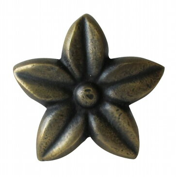 家具の取っ手 プルメリアの花　真鍮製　アンティーク調　ハンドル　N-098　【メール便OK】