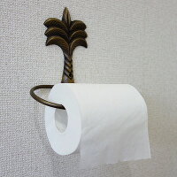 真鍮製壁掛けトイレットペーパーホルダータオルハンガーアンティーク調ヤシの木
