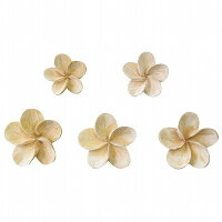 プルメリアの木彫りの造花7cmリアル5個セットナチュラル