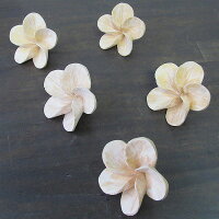 プルメリアの木彫りの造花7cmリアル5個セットナチュラル