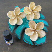 プルメリアの木彫りの造花7cmリアル5個セットナチュラル