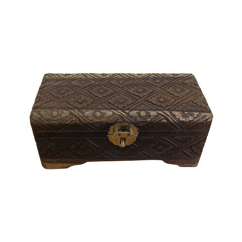 木彫りのジュエリーボックス 20X9.5X8