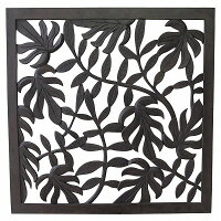 葉っぱの壁掛けレリーフMDFパネル60X60タイプB