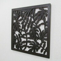 葉っぱの壁掛けレリーフMDFパネル60X60タイプB