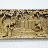 トラディショナルバリ木彫りレリーフ97.5X3X19