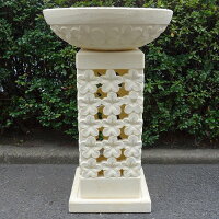 プルメリア水盆ストーンランプ80cmコンクリート製