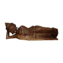 涅槃像 ブッダの木彫り 30cm スワール無垢材 涅槃仏像 釈迦入滅 木製 Nirvana Buddha statue【北海道・沖縄県配送不可】080778