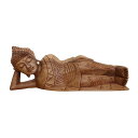 涅槃像 ブッダの木彫り 50cm スワール無垢材 涅槃仏像 釈迦入滅 木製 Nirvana Buddha statue 080782