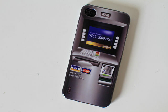 【クリアランスセール】【おもしろケースシリーズ】銀行ATM　iPhone4 専用 保護