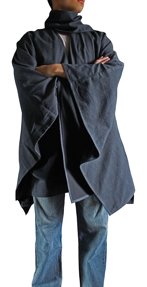 【楽天市場】ジョムトン手織り綿虚無僧のマントコート（墨黒）：さわんアジア衣料雑貨店