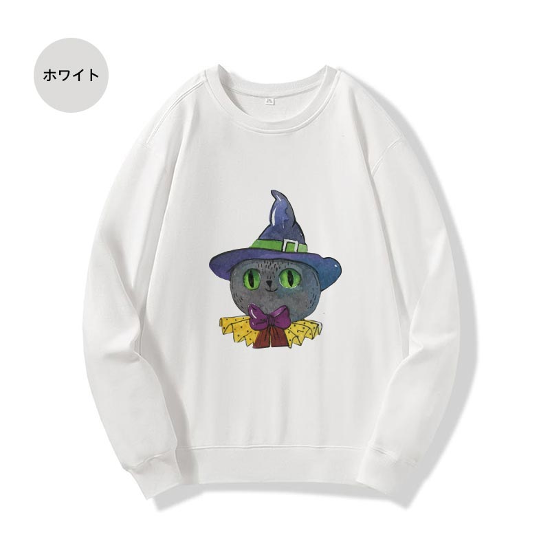 ハロウィン Tシャツ 長袖 男女兼用 かわいいハロウィン猫デザイン コスプレ服 服装 大人 おとな コスチューム パーティー イベントハロウィン Tシャツ 男女兼用 ハロウィンねこお化け 服 オシャレなハロウィン 服装 大人 おとな コスチューム パーティー イベント