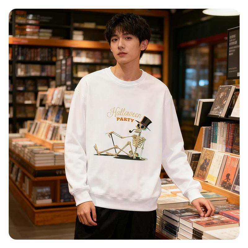 ハロウィン Tシャツ 長袖 男女兼用 オシャレな骸骨デザイン コスプレ服 服装 大人 おとな コスチューム パーティー イベントハロウィン Tシャツ 男女兼用 がいこつ 服 オシャレなハロウィン柄 服装 大人 ダンス コスチューム パーティー イベント