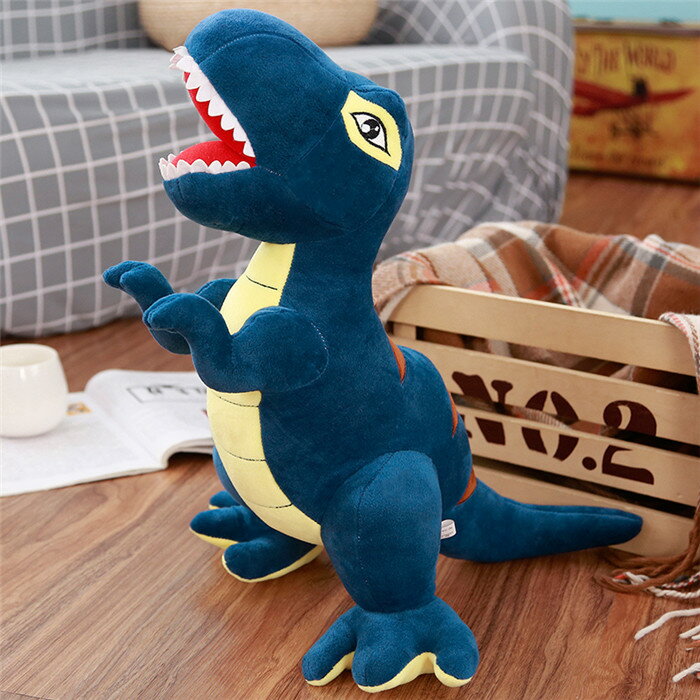 【送料無料】アニマル ぬいぐるみ 恐竜 ティラノサウルス おもちゃ 玩具 かわいい ゆるかわ 特大80cm プレゼント ギフト 子供 誕生日 クリスマス　巨大2色ありブルー　グリン選択可能6サイズあり
