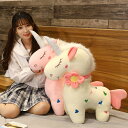 ハート柄のユニコーン ぬいぐるみ 抱き枕 ふわふわクッション 60cm インテリア お祝い 誕生日プレゼント 新築祝い 出産祝い