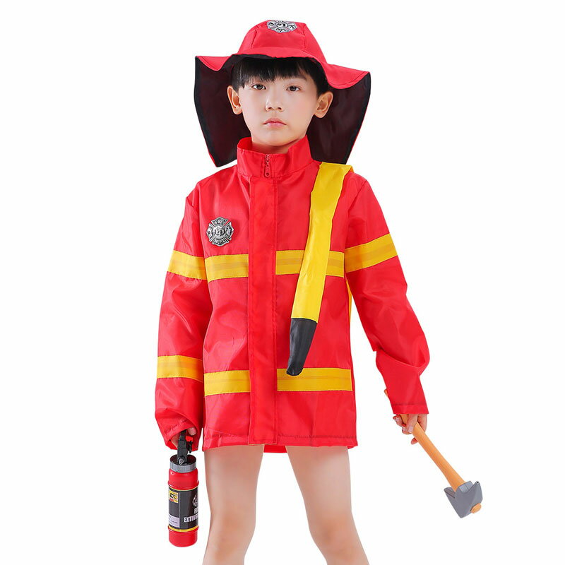 ハロウィン衣装 子供 コスチューム 消防隊員 消防士 キッズ用 子供用のコスプレ ハロウィン 仮装パーティー キッズ向けコスプレ用衣装
