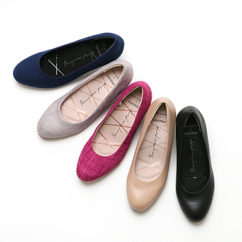 Ladyworker(レディワーカー)レディースパンプスミドルヒールラウンドトゥ3Eサイズ相当22.0-25.0LO-17500アシックス商事