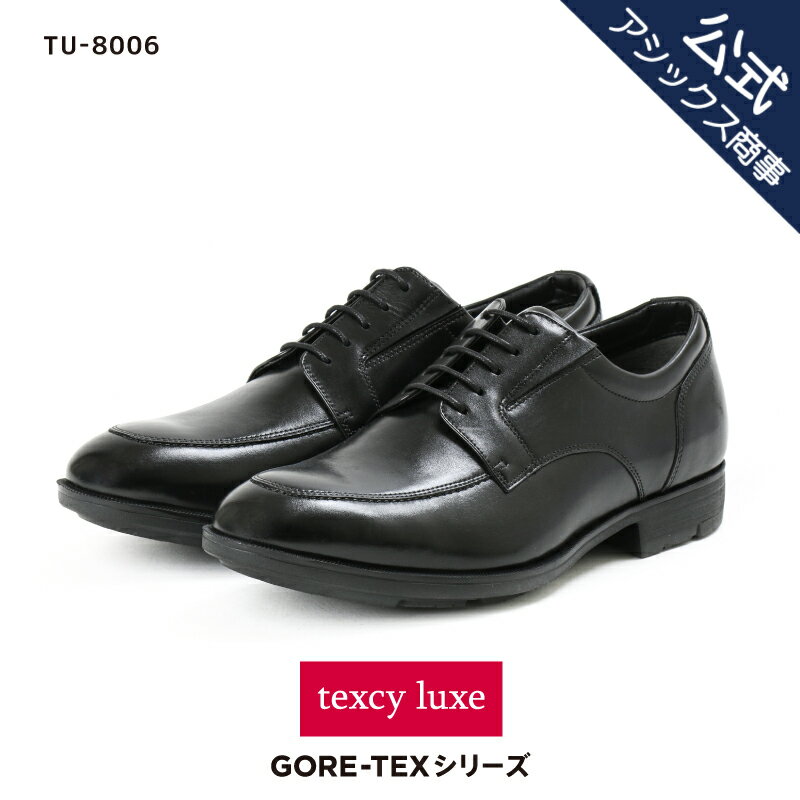 【父の日】texcy luxe(テクシーリュクス) ビジネスシューズ 革靴 メンズ ウォーキング 本革 防水タイプ ゴアテックス GORE-TEX 抗菌 防臭 スニーカー 幅広 4e 梅雨 TU-8006 アシックス商事