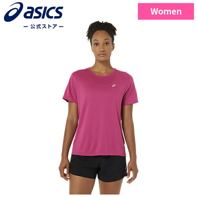 アシックス W’S ランニングASICSショートスリーブトップ Fレッド ランニング 女性用 ランニングウェア スポーツウェア トップス シンプル シルエット 夜間 反射材 サスティナブルのサムネイル