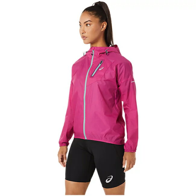アシックス W’S FUJITRAILウインドブレーカージャケット Fレッド ランニング 女性用 スポーツウェア トレイル 登山 アウター ジャケット フード付き 消臭 UVケア 速乾性 クールタッチ