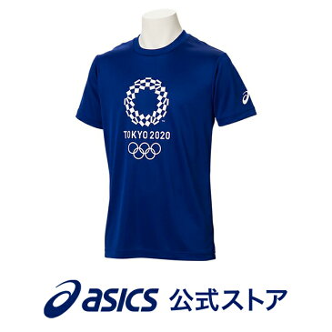 Tシャツ（東京2020オリンピックエンブレム） EMネイビーアシックス トレーニング メンズ Tシャツ 【東京2020公式ライセンス商品】