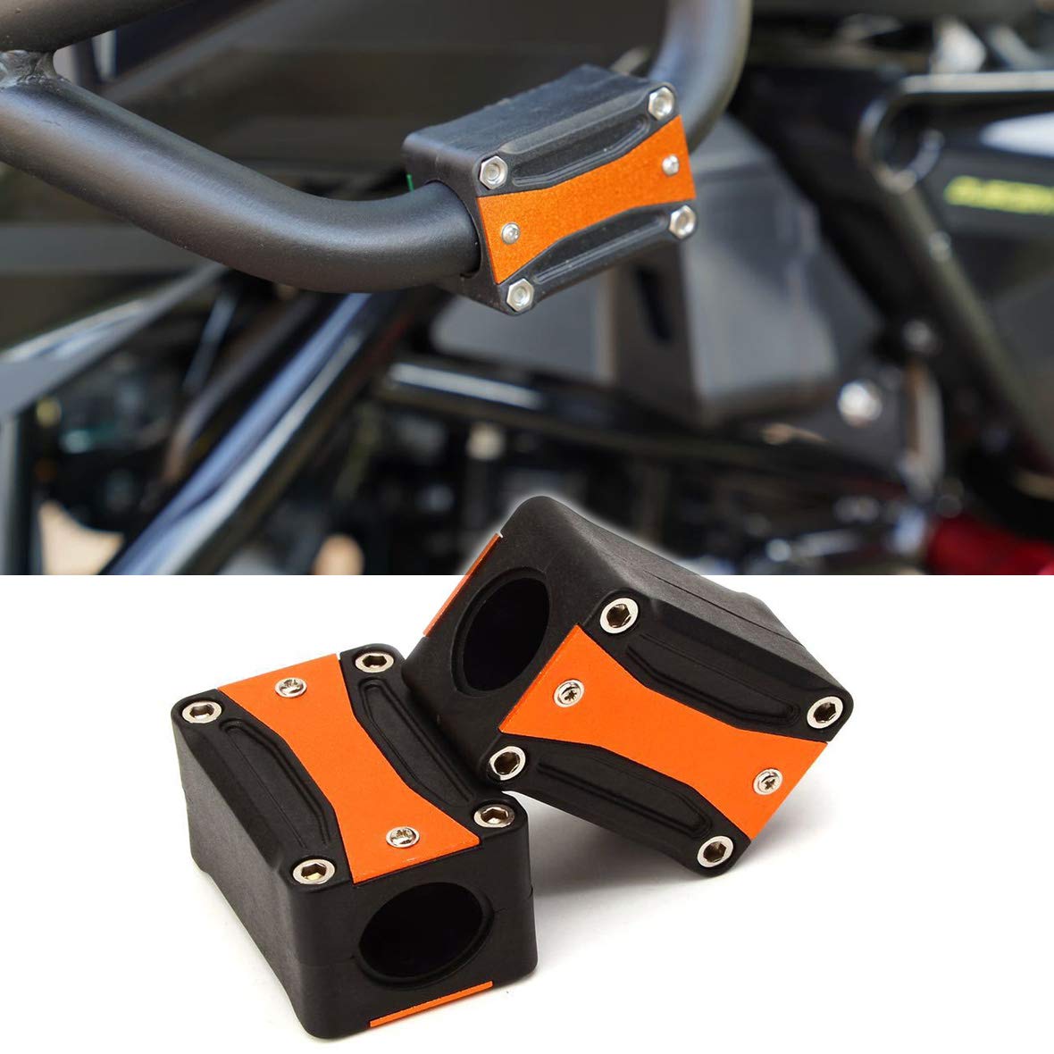 22 25 28mm オードバイバンパー装飾ブロック エンジン保護ガード クラッシュバープロテクター バイク オードバイエンジンガード 汎用 バンパー保護 汎用エンジンガード 落下防止 衝突防止スライダー 適合車種 R1200GS 1190 VER1200X XT1200Z DL1000 Z1000. (orange)
