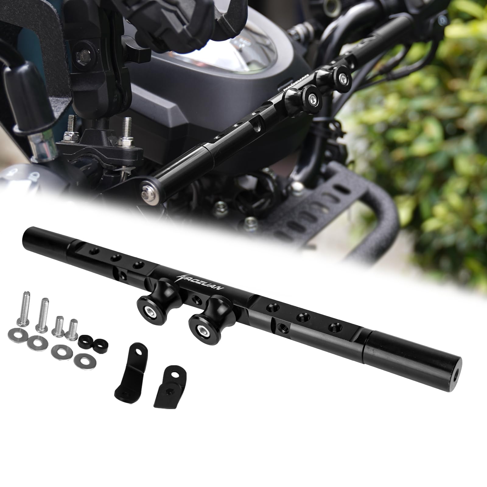 クランプバー ホンダ クロスカブCC110 CT125 用 スマホホルダー バイク マルチバー クランプバー ヒッチ ブラケットフロントキャリア 取付穴タイプ マルチマウントバー クロスカブ110 CT125 カスタムパーツ (水平バーマルチパーパスバー)クランプバー