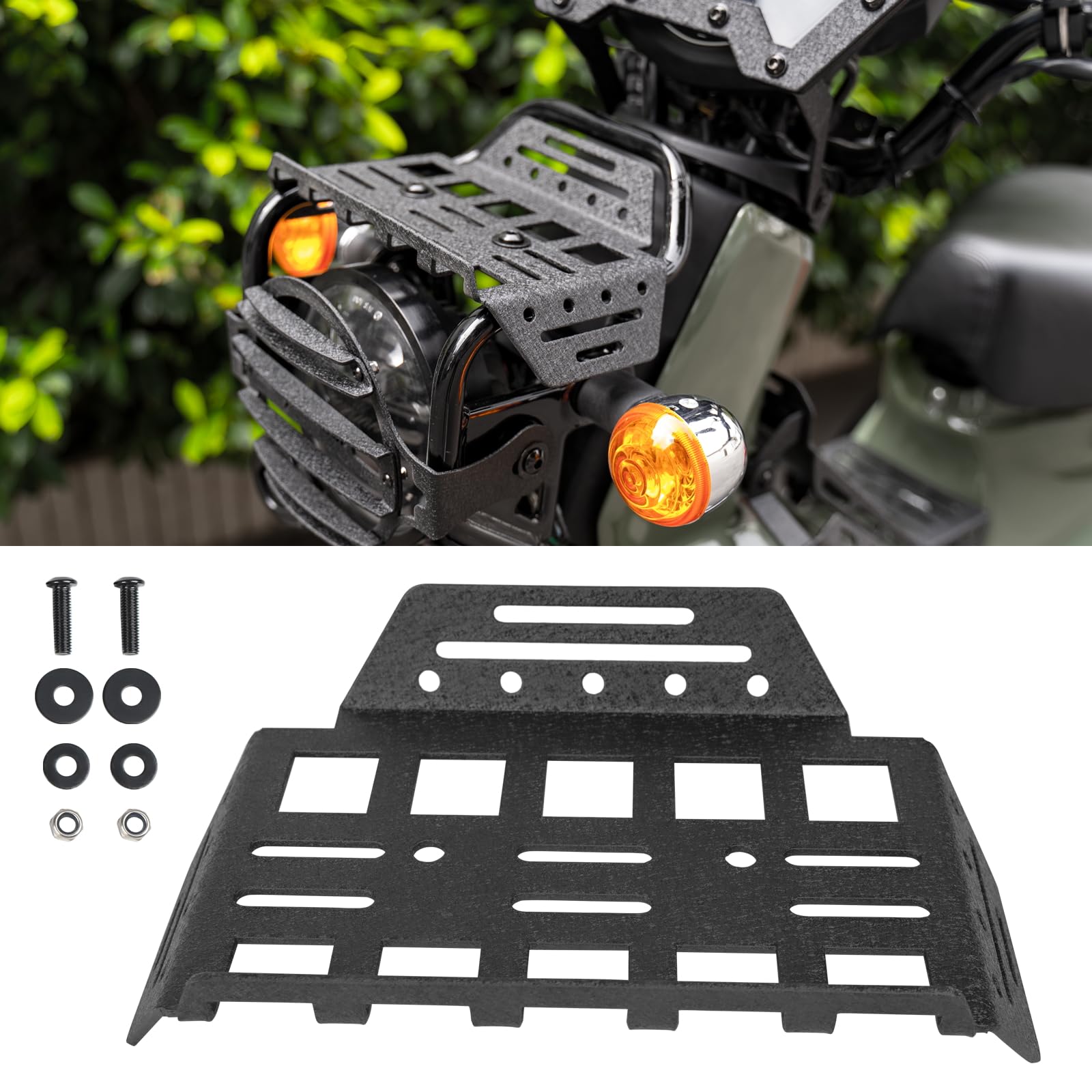 カブ フロントキャリア された棚荷物ラックフロントシェルフ ホンダ クロスカブ CC110フロントシェルフキャリア に適合しカスタム収納ラック クロスカブ110 レトロ修正されたアクセサリー (カブ フロントシェルフ)