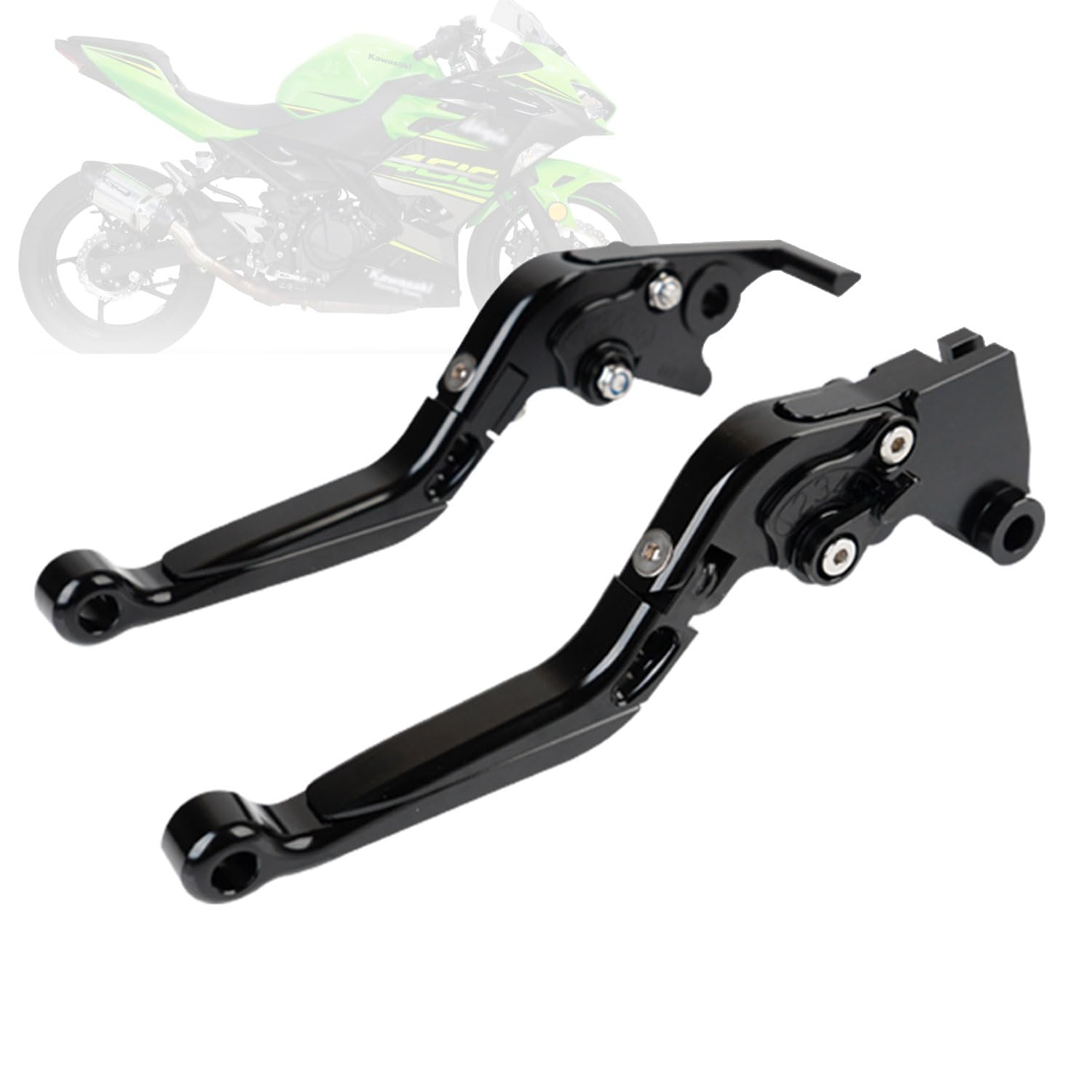 ブレーキ クラッチ レバー セット 6段階可調 CNC アルミ ブレーキレバー クラッチレバー カワサキ Ninja400 Z400 250 Z250に適し (ブラック)