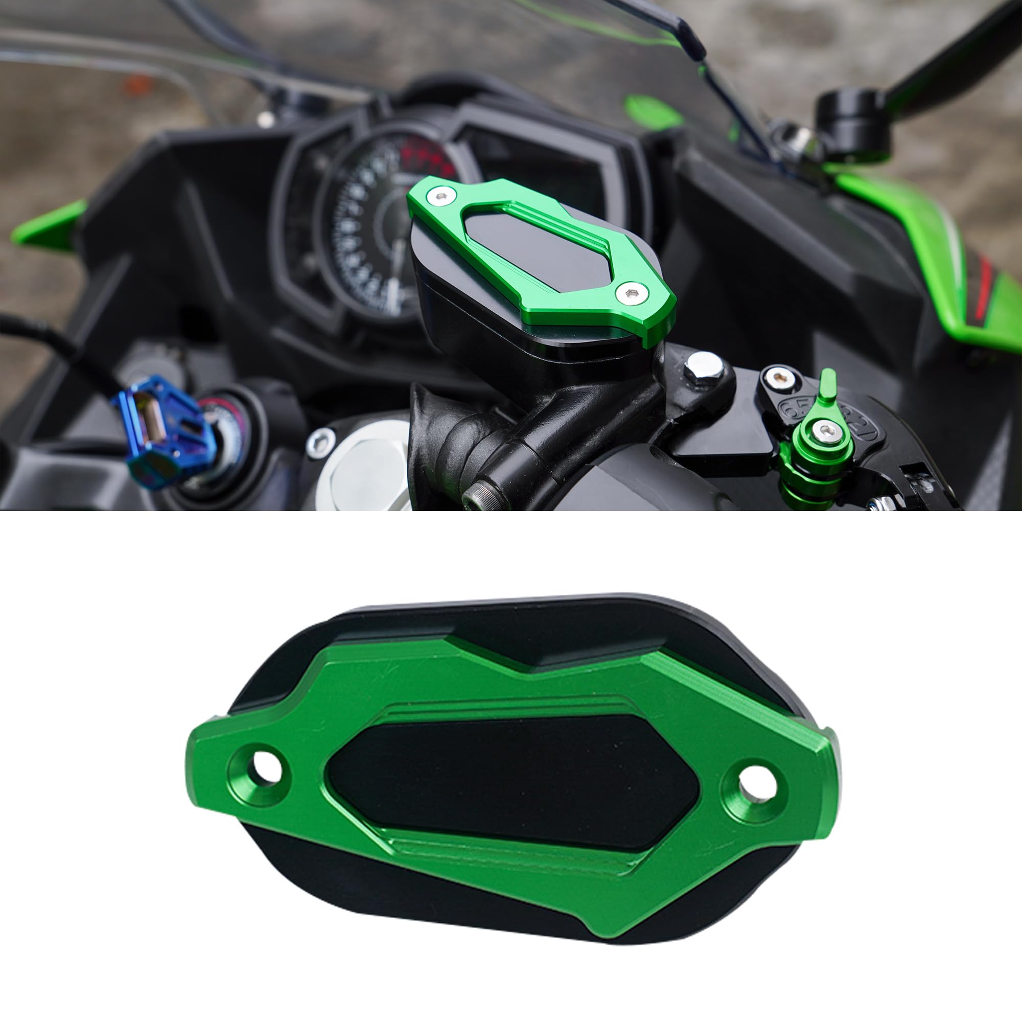 フロント ブレーキ 液体 リザーバー キャップ カバー オートバイ ブレーキ オイル ポット カバー カワサキ Ninja 400 Z400専用 アクセサリー CNC アルミニウム