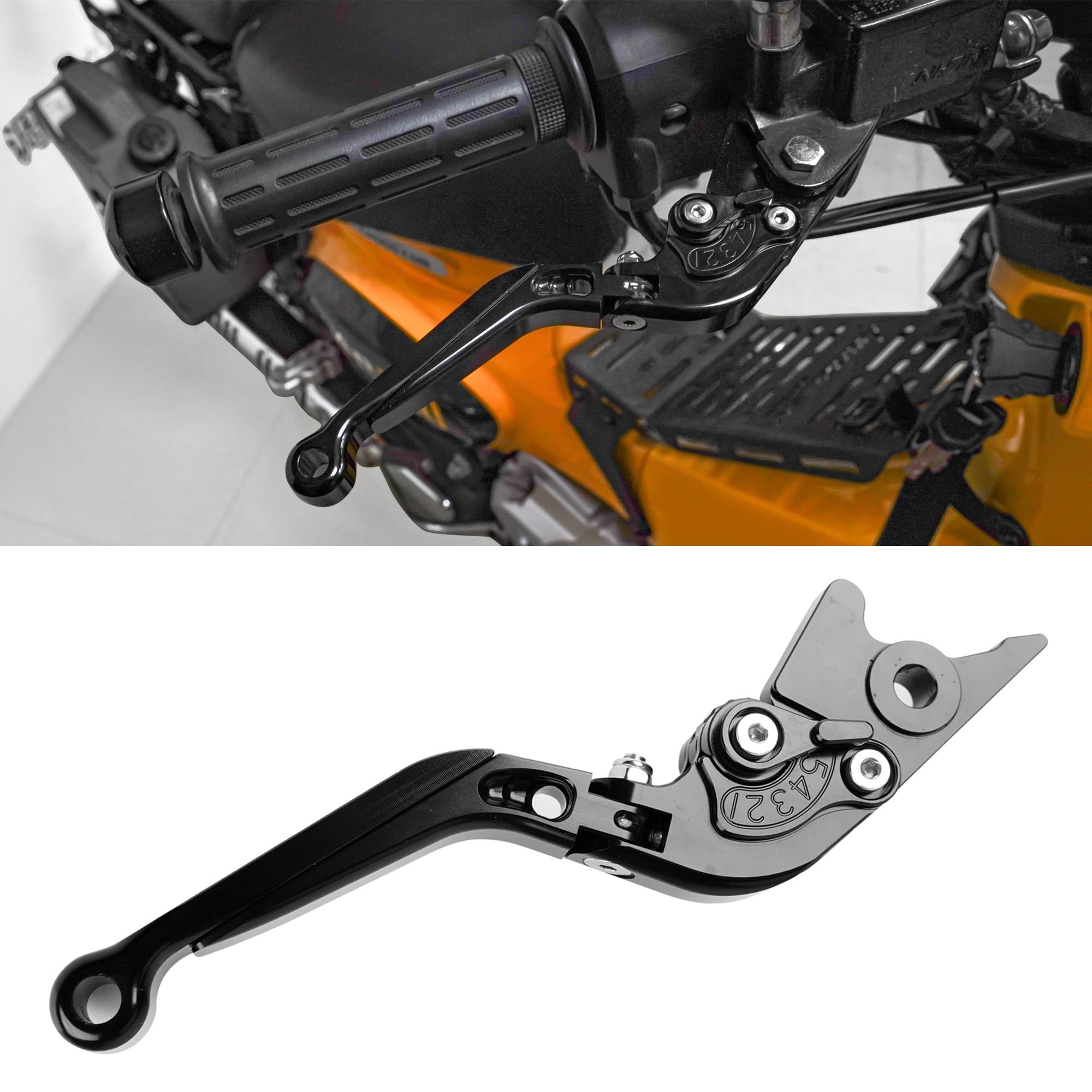 ブレーキレバー 可倒式 CC110 CT125対応ブレーキレバー 6段階可調 cnc アルミ ブレーキレバー レバーポジション調整可能な FORクロスカブ110 ja60 ハンターカブct125 ja65カスタムパーツ (ブレーキレバーブラック)