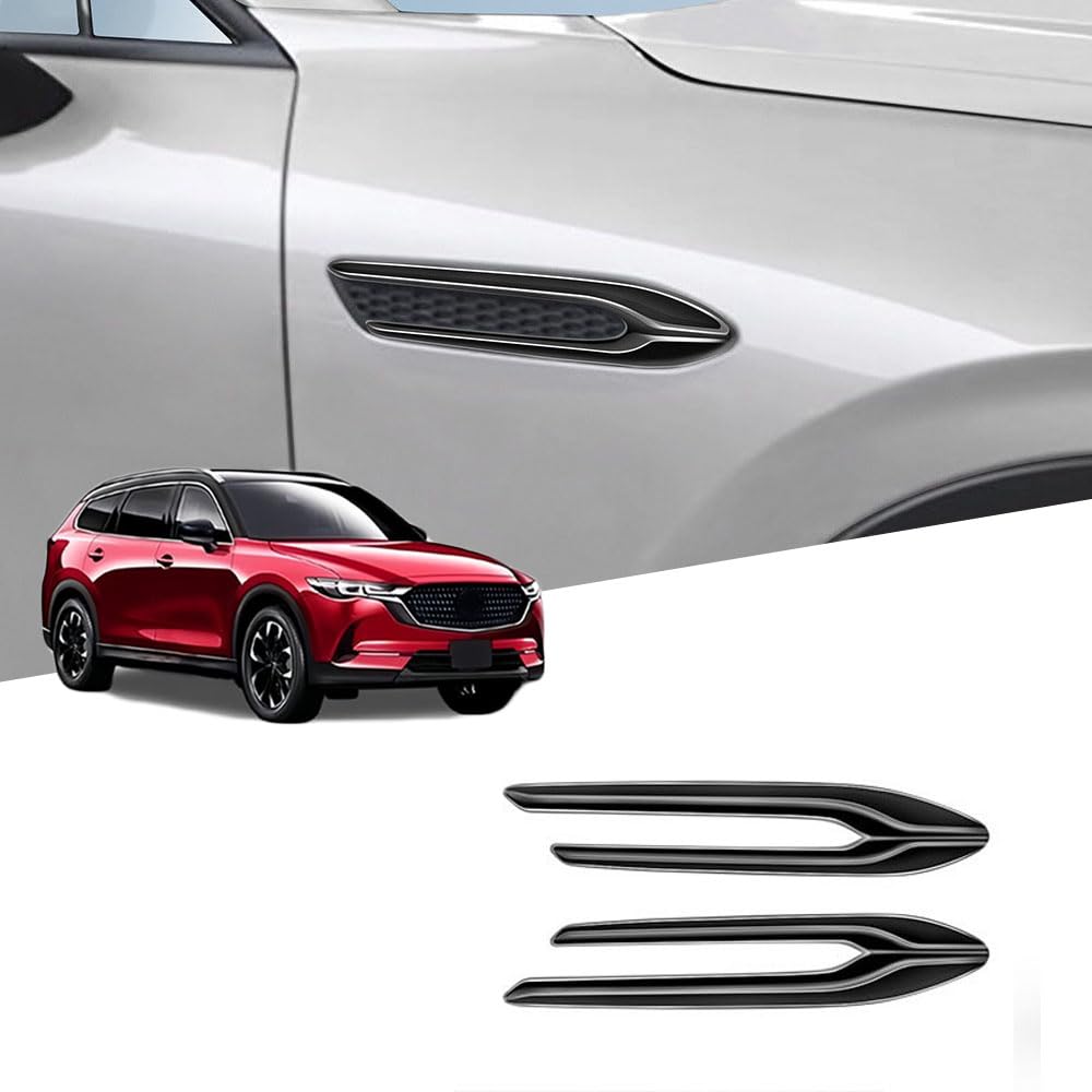 マツダCX-80 CX80 CX 80 KL系 (2024年9月~現行) カスタムパーツ フェンダートリム サイドベントトリム 車両専用設計 ABSプラスチック 保護 装飾 傷防止 取り付け簡単2PCS cx80アクセサリー (黒)