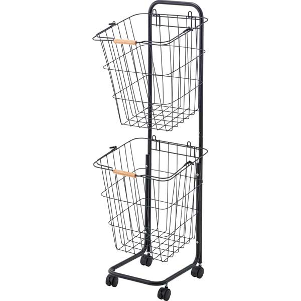 バスケットワゴン〔ブラック〕