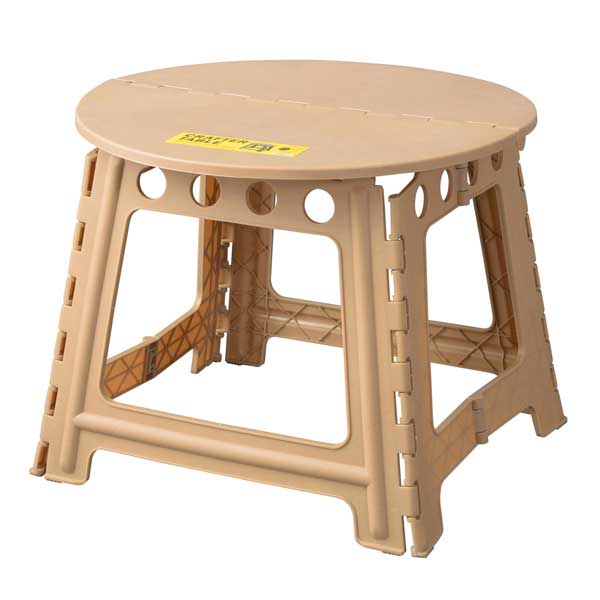 Rakuten - クラフターテーブル サークル ソフトベージュW58×D58×H46cm 折りたたみ可能 持ち運び簡単 屋内でも屋外でも
