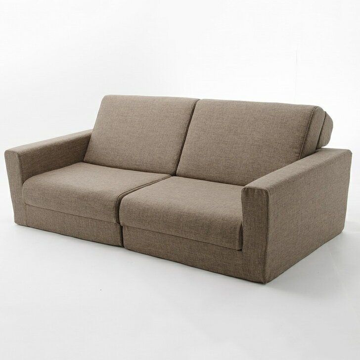 Rakuten - 和楽の千鳥 2Pワイドソファベッド [ブラウン]