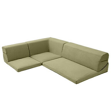 Rakuten - 【IORI】和楽の庵　コーナー3点 ローソファセット [サイクルグリーン]