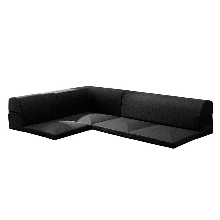 Rakuten - 【配送日指定不可】IMONIA　カバーリングコーナー3点ローソファセット [PVC ブラック]