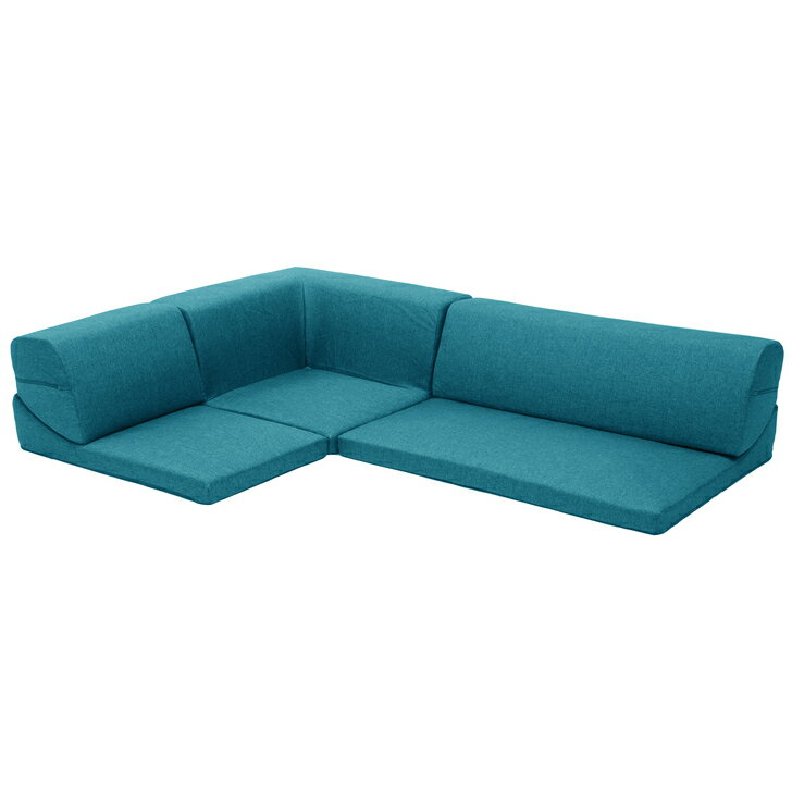 Rakuten - IORI　コーナー3点ローソファセット [タスク ブルー]