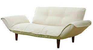 和楽 カウチソファ 2P KAN【PVCレザー アイボリー】