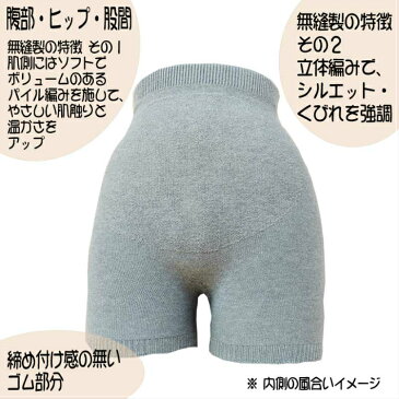 【オーガニックコットン】腹巻パンツ 毛糸のパンツ ホールガーメント(R) レディース(1分丈)腹巻 綿 腹パン 冷え対策 コットン素材 無縫製 敏感肌 天然素材 国産 日本製 温活 ダイエット 冷え性 腰痛 冷えとり スパッツ ストレスフリー タグフリー 黒 冷え取りパンツ