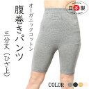 腹巻パンツ 3分 はらまきパンツ オーガニックコットン 毛糸のパンツ レディース 腹巻 綿 冷え対策 5分 4分コットン 無縫製 敏感肌 天然素材 国産 日本製 温活 ダイエット 冷え性 腰痛 冷えとり スパッツ タグフリー 黒 【3分丈】