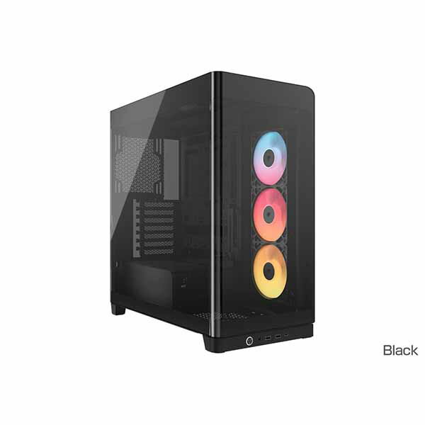 Corsair FRAME 4500X RS-R ARGB Panoramic Glass ミドルタワー型PCケース ブラック｜CC-9011314-WW