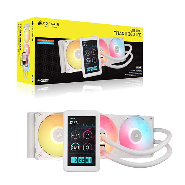 Corsair iCUE LINK TITAN II 360 RX LCD White 水冷CPUクーラー ホワイト｜CW-9061046-WW