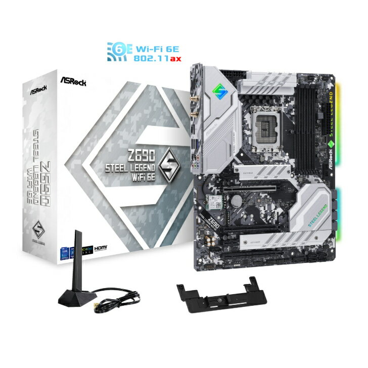 ASRock Z690 Steel Legend WiFi 6E LGA1700（Intel第12世代Coreプロセッサ対応）4710483935862 MB5581 ATX マザーボード MB5581