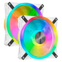 Corsair iCUE QL140 RGB White 140mm PWM Dual Fan Kit with Lighting Node CORE ファン2基とLEDコントローラー付属モデル ホワイト|CO-9050106-WW