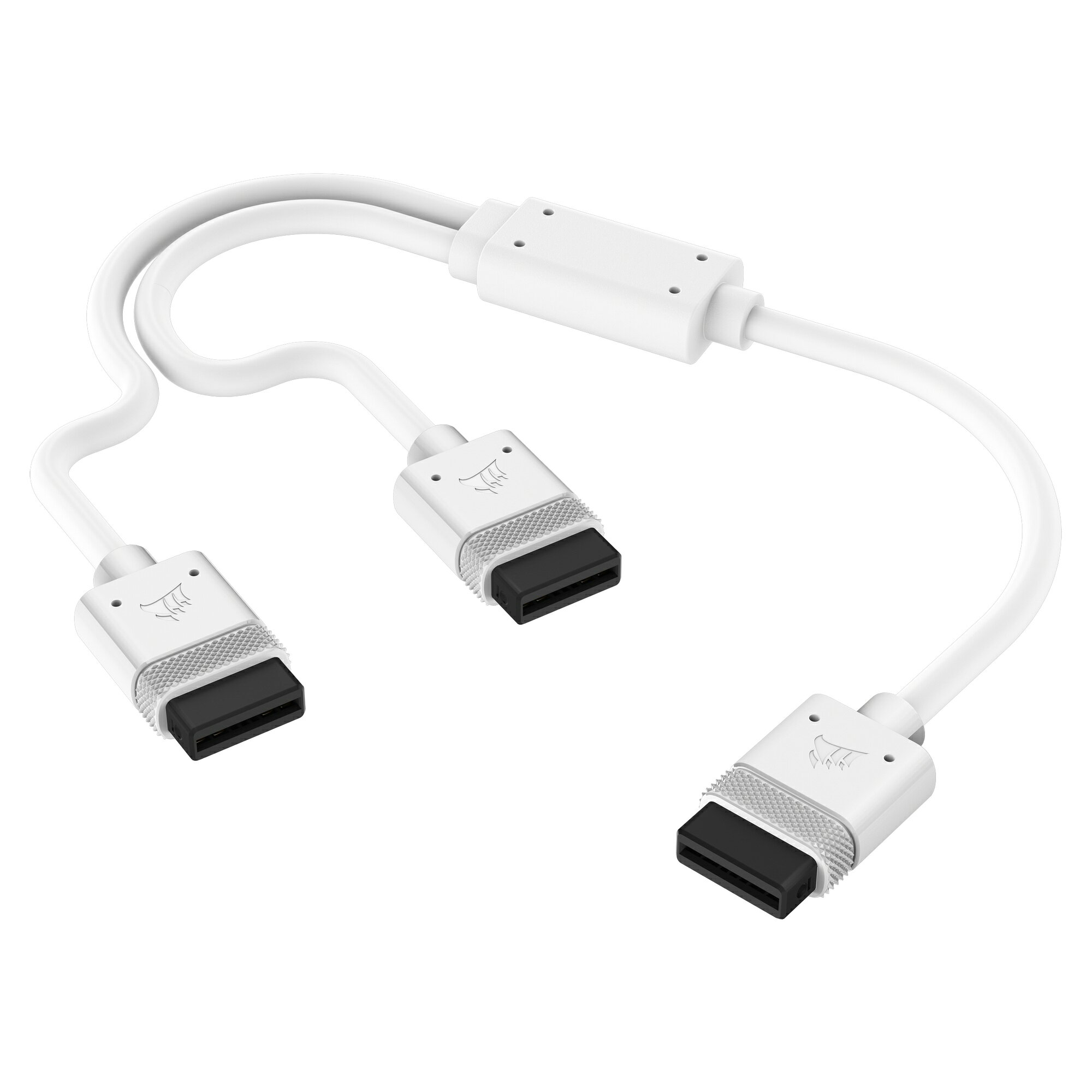ASKダイレクトのCorsair iCUE LINK Cable 1x 600mm Y-Cable with Straight connectors White iCUE LINK対応デバイスを接続するスプリッターケーブル ホワイト｜CL-9011132-WW｜アングル2