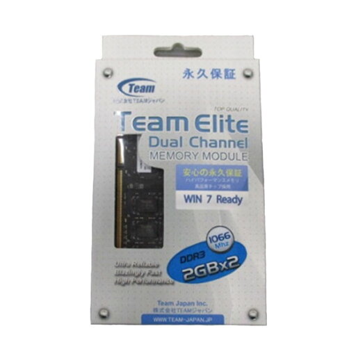 Team 4GB(2GBx2) DDR3 1066MHz (PC3-8500) 240pin|TED34096M1066C7DC Team 4GB(2GBx2) DDR3 1066MHz (PC3-8500) 240pin|TED34096M1066C7DC