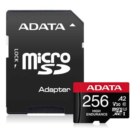 ADATA High Endurance microSDXC 256GB UHS-I U3 Class 10 V30 A2 高耐久メモリーカード|AUSDX256GUI3V30SHA2-RA1 ADATA High Endurance microSDXC 256GB UHS-I U3 Class 10 V30 A2 高耐久メモリーカード|AUSDX256GUI3V30SHA2-RA1