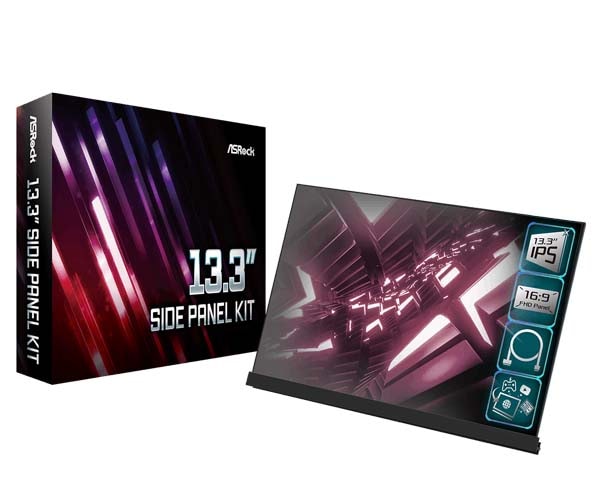 ASRock 13.3 SIDE PANEL KIT PCケース内設置可能な13.3インチ液晶ディスプレイ